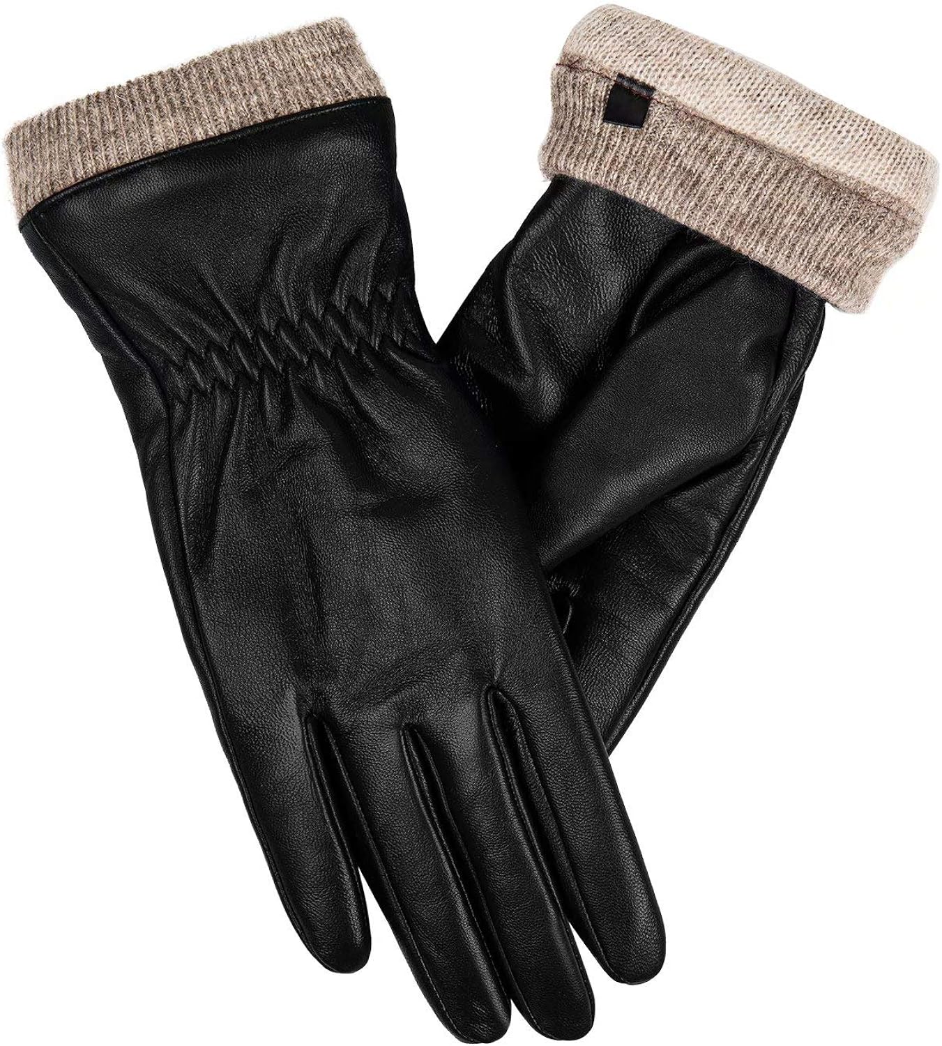 Genuine Sheepskin Leather Gloves For Women, Winter Warm Touchscreen Texting Cashmere Lined Driving Motorcycle Dress Gloves at  Women’s Clothing store