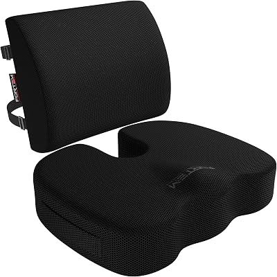 FORTEM XL Coccyx Cushion Lumbar Support Memory Foam with Washable Cover