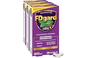 FDgard Gut Health Supplement, Indigestion, Nausea & Bloating, Upset Stomach, 108 Capsules (Packaging May Vary)