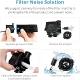 NICREW Internal Aquarium Filter 40-80L Black with Dual Filtration view 8