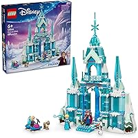 LEGO Disney Frozen Elsa’s Ice Palace Building Set for Kids, Princess Castle with Anna and Elsa Mini-Doll Figures, Disney Prin