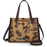 Wrangler Tote Bag Western Handbags Cowboy Print With Crossbody Strap