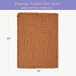 Bigacogo Chunky Knit Throw Blanket for Couch, 40x60
