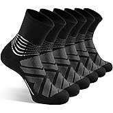 IRAMY Compression Ankle Support Crew Socks Men Women Coolmax Wicking Plantar Fasciitis Relief Running Hiking Socks 3 Pairs