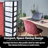 Neat. 7-Drawer Plastic Storage Unit See-Through Drawers Black/Clear 140cm view 3