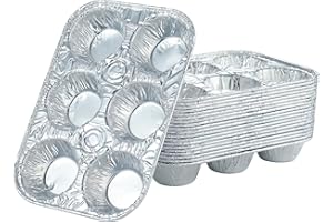 Waytiffer (10pack Muffin Pan | 6-Cup Cupcake Aluminum Pans Favorite Muffin Tin Size for Baking Cupcakes Muffins and Mini Pies - Standard Size