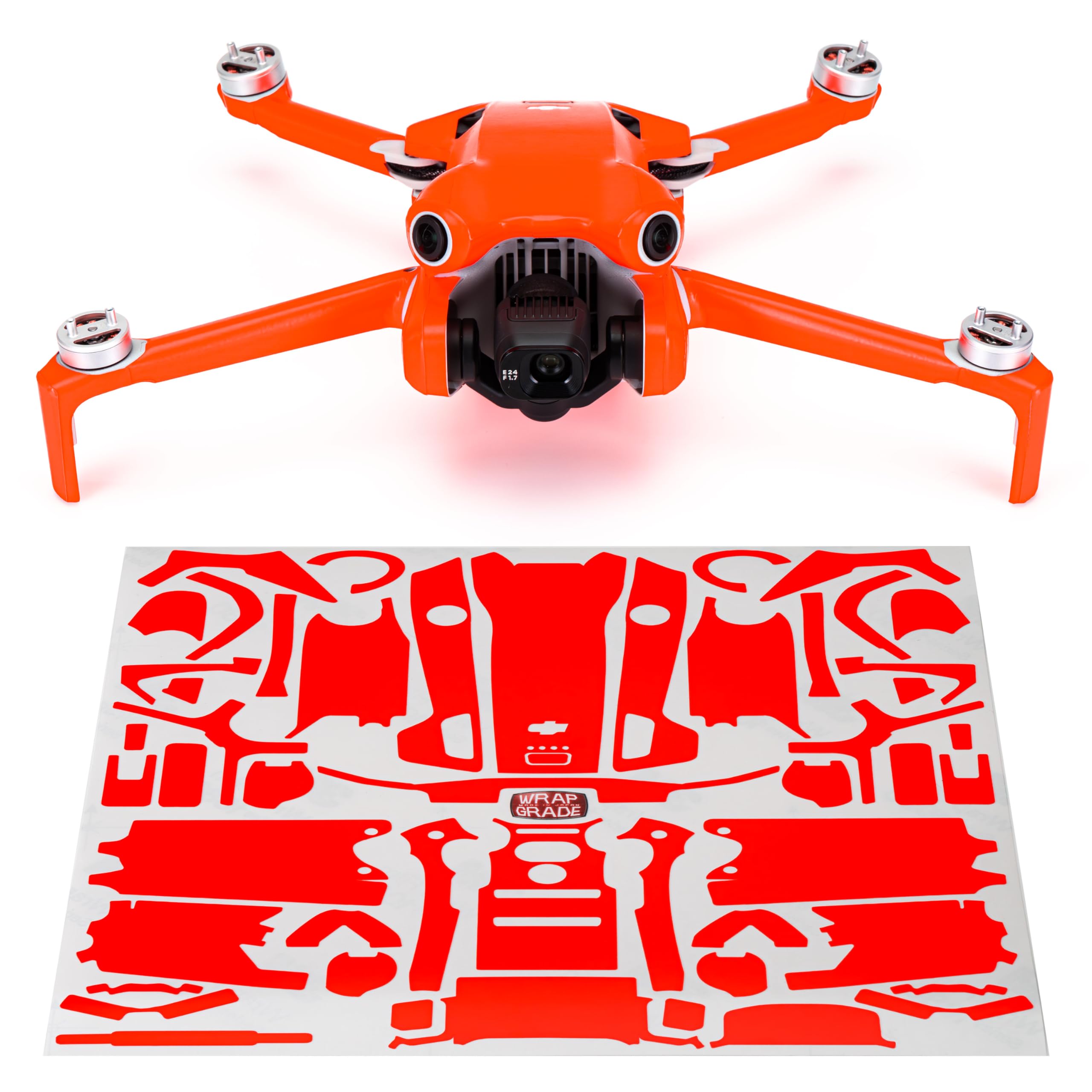 WRAPGRADE Skin Stickers Compatible with DJI Mini 4 Pro | Full Wrap (Neon Orange)