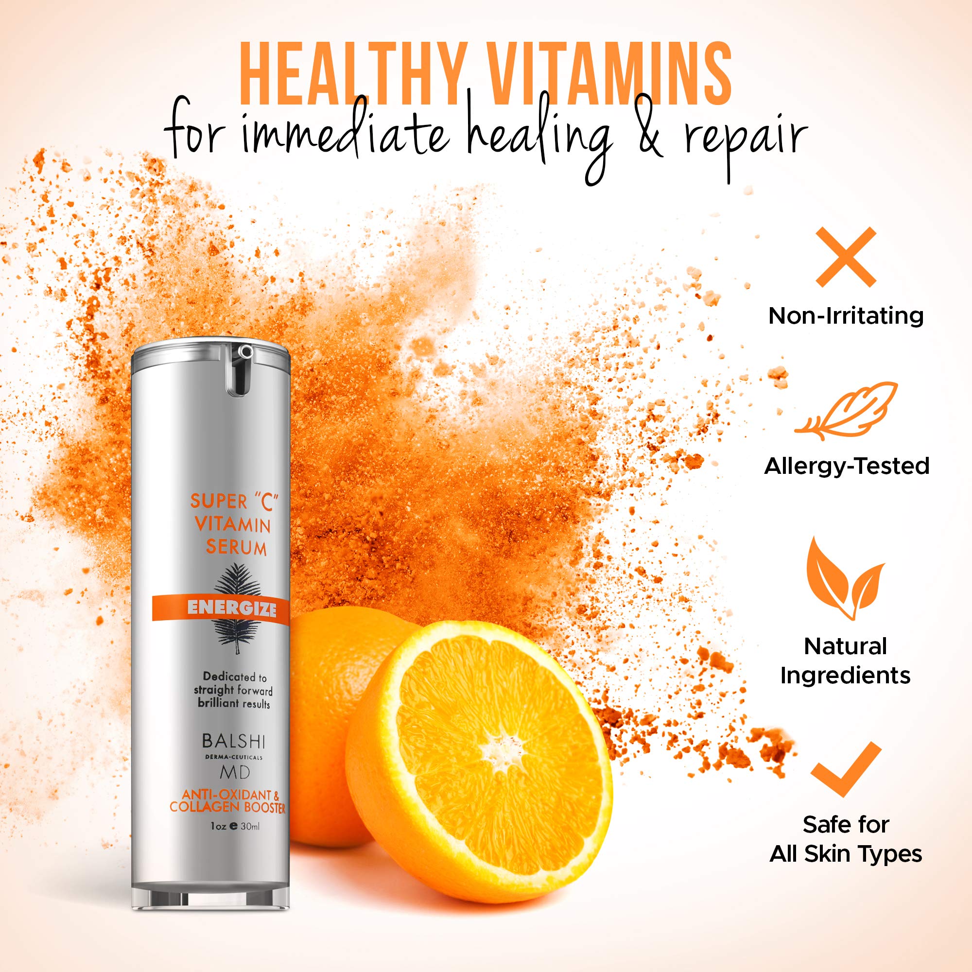Energize Vitamin C Serum for Face & Eyes – Clinical Strength Collagen