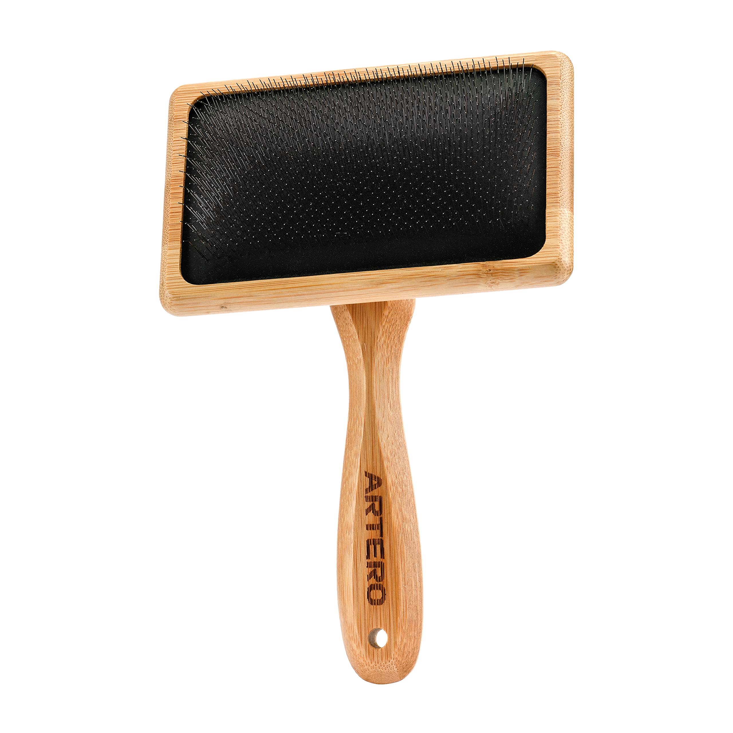 Artero Slicker Brush for Cats & Dogs, Dematting Rake with Bamboo Handle