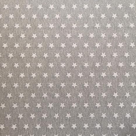Beschichtete Baumwolle grau mit weißen Sternen (Meterware, Qualität Zum Nähen) (100 x 140 cm)