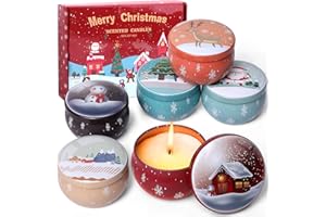 BSZATAN Christmas Scented Candles Gifts Set for Women, 6 Pack 2.5 Oz Candle Set, Natural Soy Wax for Home Scented, Aromatherapy Candles for Birthday, Christmas Gifts for Women