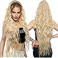 LONAI Ponytail Extension, 34" Long Wavy Drawstring Ponytail Extensions, DP001 Softer Lighter 80% Japanese Import Synthetic Clip in Hair Extensions Natural Looking Hairpiece for Women-Honey Blonde