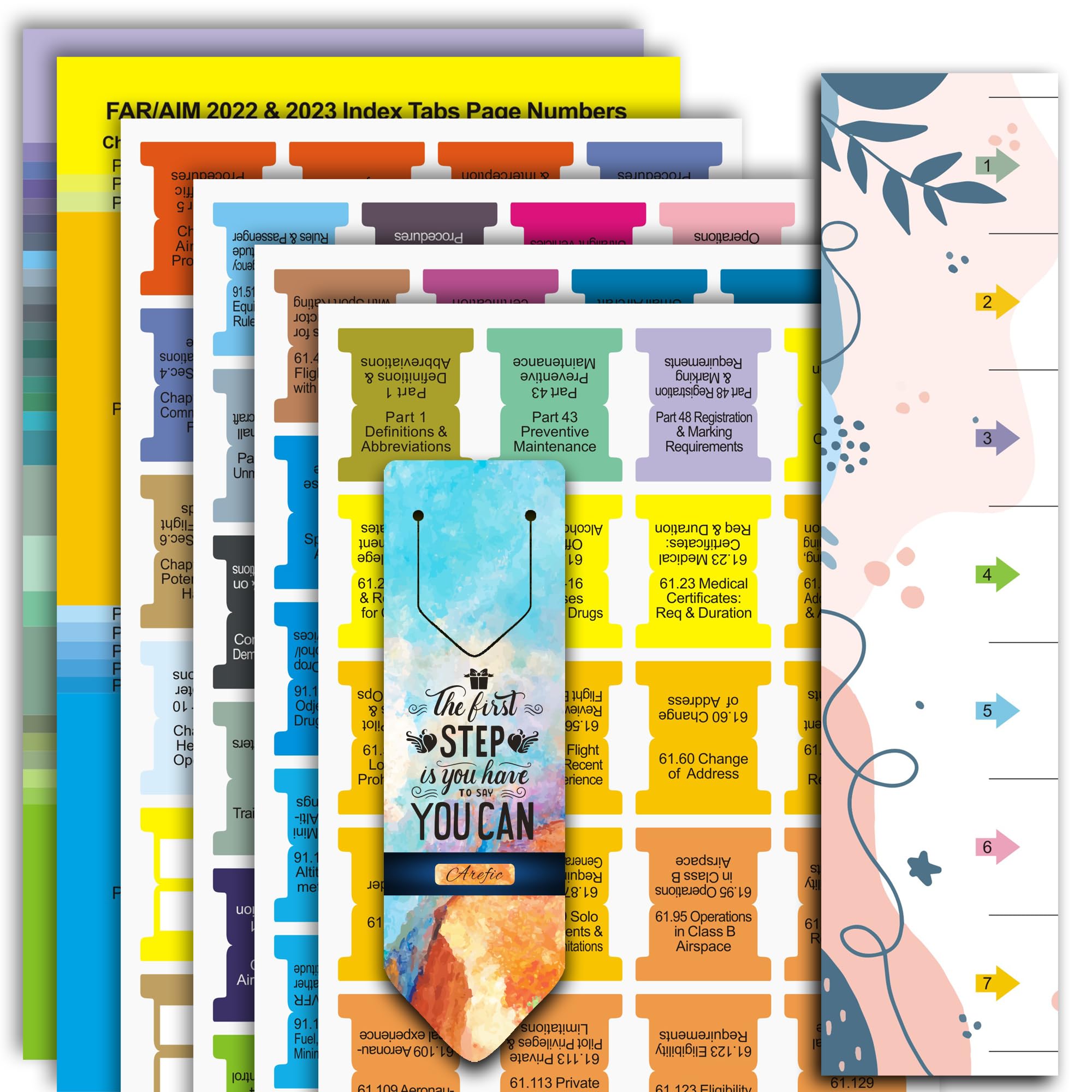 Tab Alignment Guide Book Mua FAR/AIM 2023 & 2022 Tabs, Tear-Resistant Color-Coded and Laminated ...
