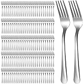 300 Pcs Stainless Steel Dinner Forks Bulk for Restaurant 6.9 Inch Metal Forks Silverware Dessert Forks for Commercial Hotel Party Event Supplies