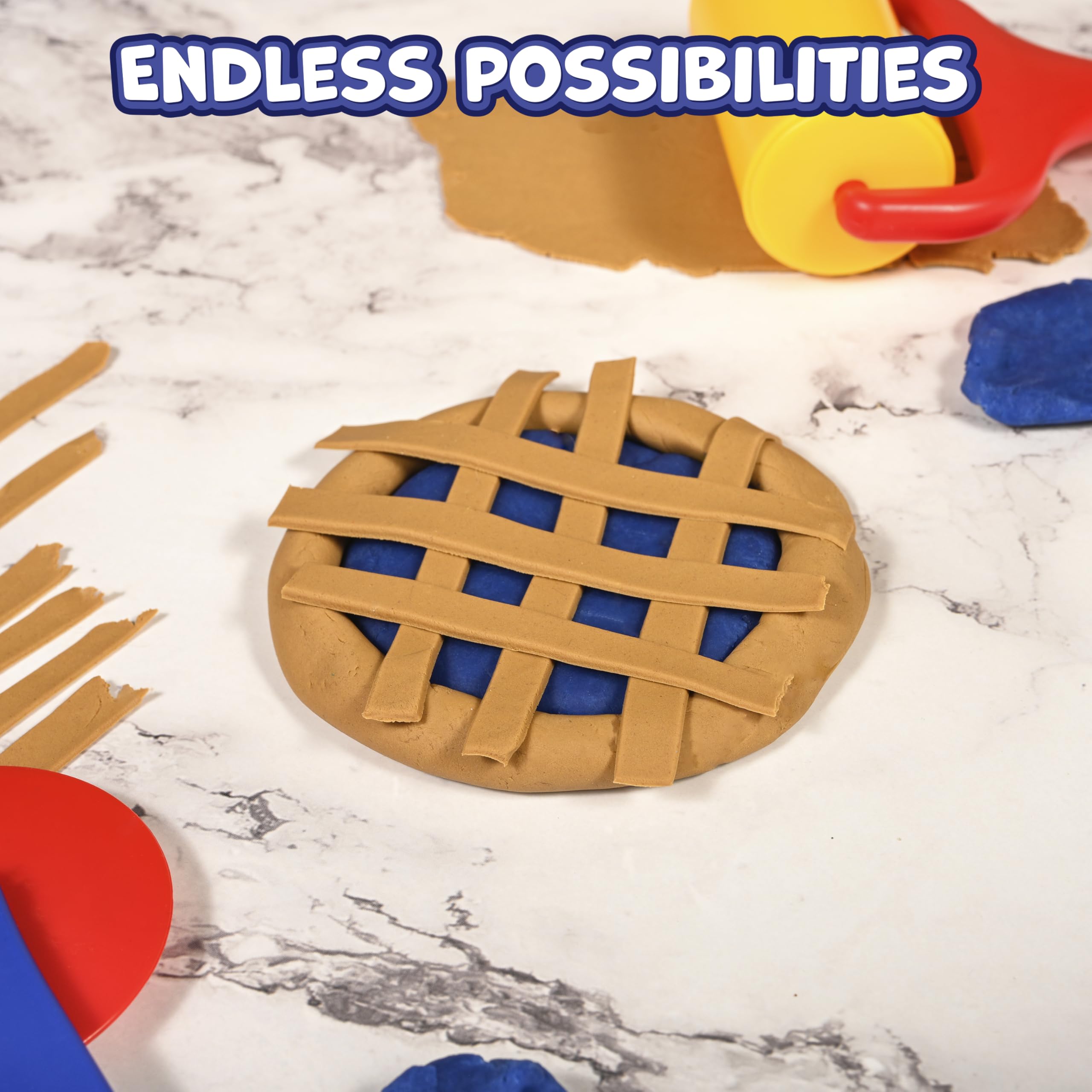 READY 2 LEARN Dough Tools | Set of 6 | Playdough Tool Set | Roll, Cut, Mold and Flatten | Art Supplies for Toddler Crafts