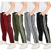 Resinta 4 Pack Boys' Fleece-Lined Open Bottom Sweatpants Boys Athletic Active Jogger Pants with Pockets and Drawstring