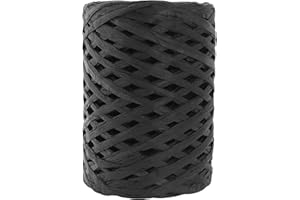 Mandala Crafts Black Raffia Ribbon for Gift Wrapping Ribbon - Natural Ribbon Raffia Paper Ribbons for Crafts - 100 Yds Natural Raffia String Raffia Straw Ribbon for Decoration