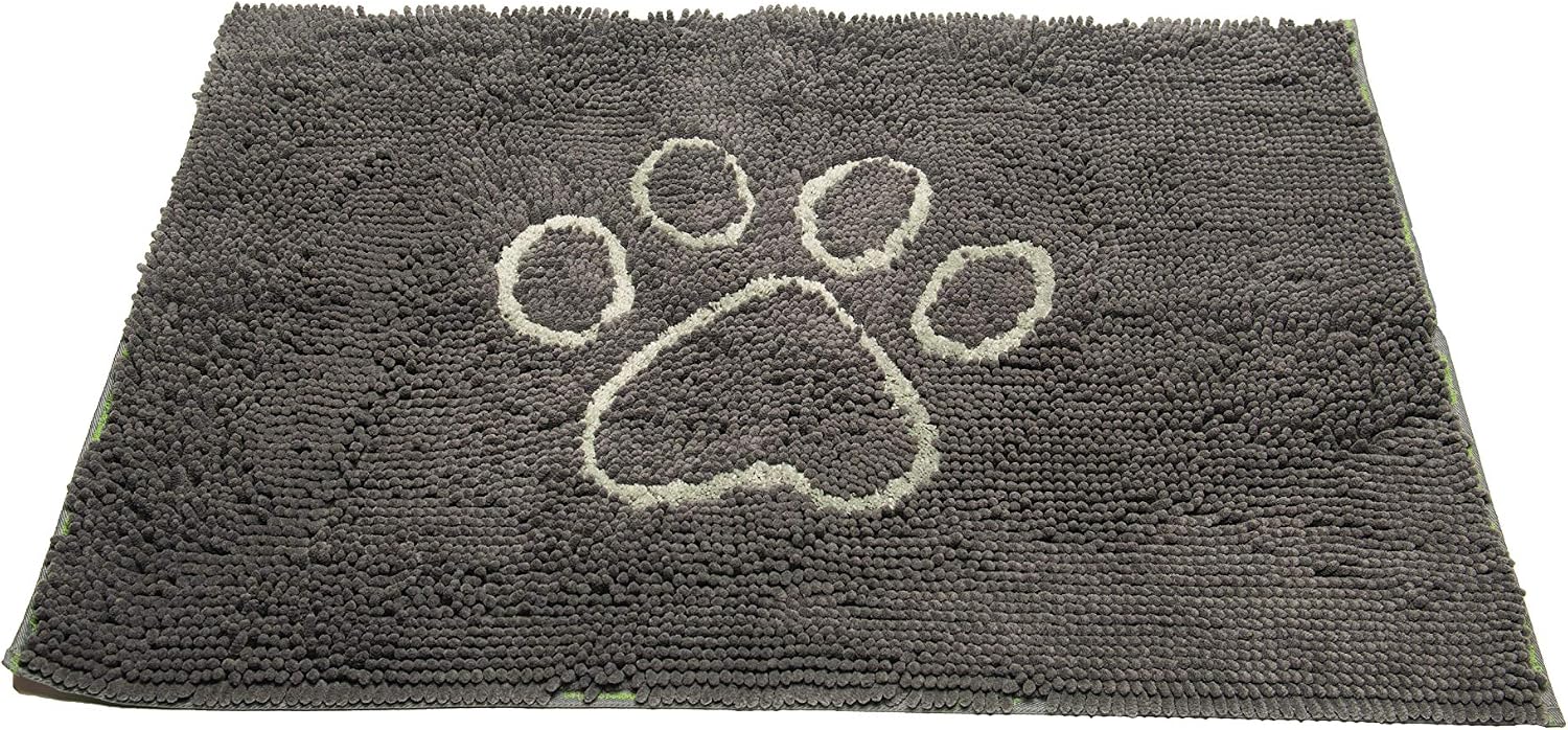 Dog Gone Smart Dirty Dog Microfiber Doormat, Super Absorbent, Machine Washable with Non-Slip Backing, Small, Misty Grey