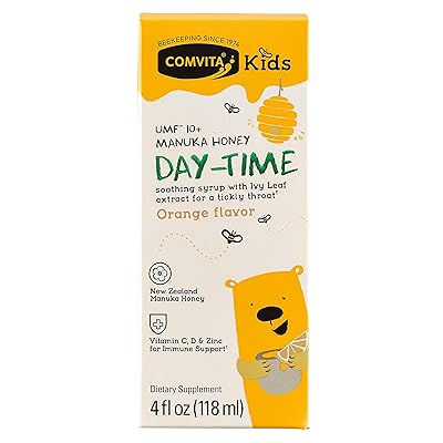 Comvita Kids&trade; Soothing Manuka Honey Cough Syrup for Kids, Day-TIME I Certified UMF&trade; 10+ Manuka Honey I Non-GMO I 4 fl oz