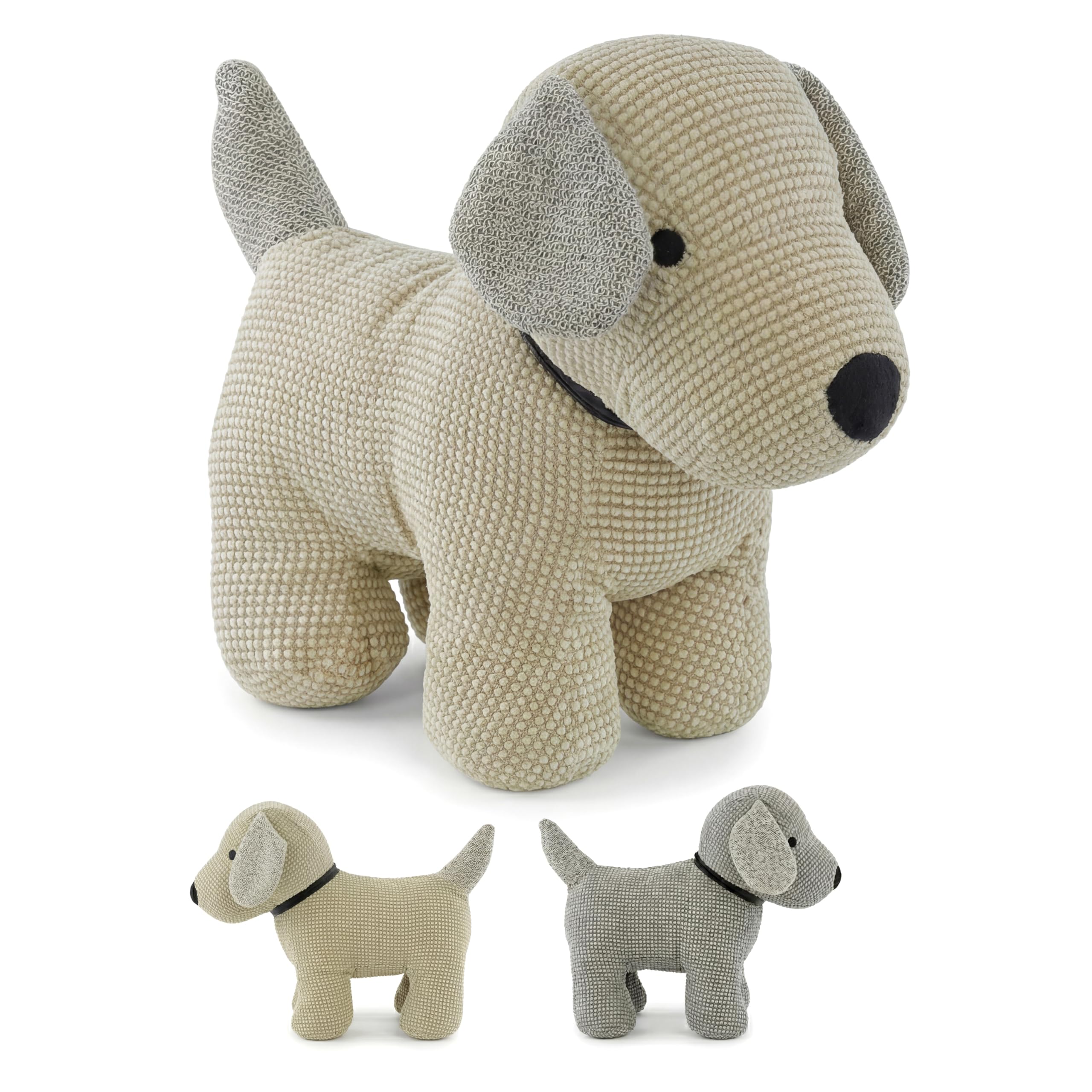 GEEZY Weighted Door Stop Animal - Novelty Fabric Dog Floor Stopper with Sand Filling - Decorative Puppy Door Holder for Wood, Carpet, Home Bedroom & Living Room, Assorted Colours