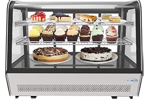 KoolMore - CDC-5C-BK 35" NSF Commercial Countertop Refrigerator Display Case Merchandiser with LED Lighting - 5.6 cu. ft, Black and Stainless Steel (858154008317)