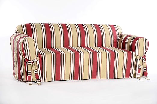 Amazon Com Classic Slipcovers Printed Classic Stripe Canvas Sofa