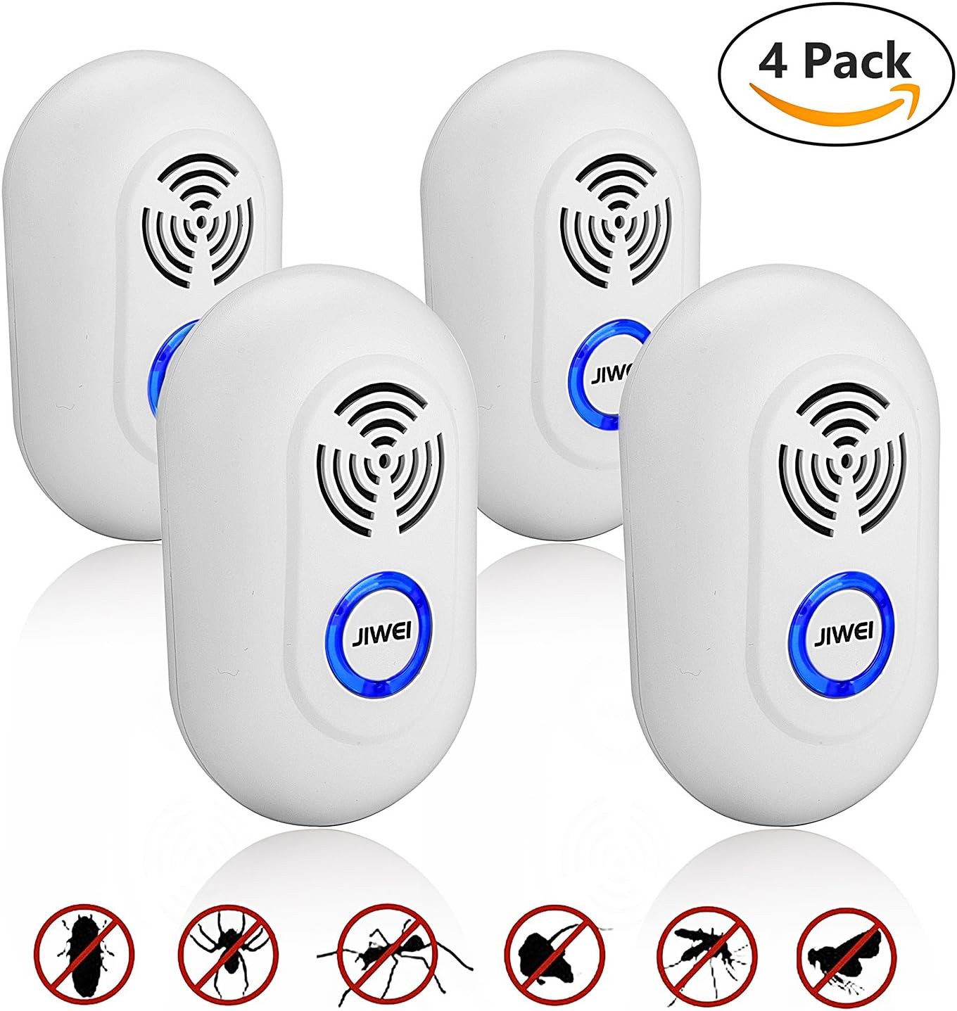 Ultrasonic Pest Repeller Plug in Mice Repellent Extreme Power Eco Friendly Ultrasonic LED Device -Eliminate All Types of Insects and Rodents,Eco Safe for Humans and Pets(4 PACK UK PLUG)