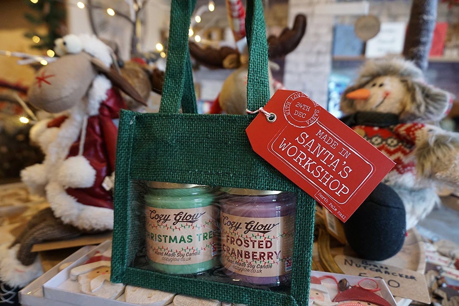 Cozy Glow Christmas Regular Soy Candles Duo Christmas Tree, & Frosted Cranberry