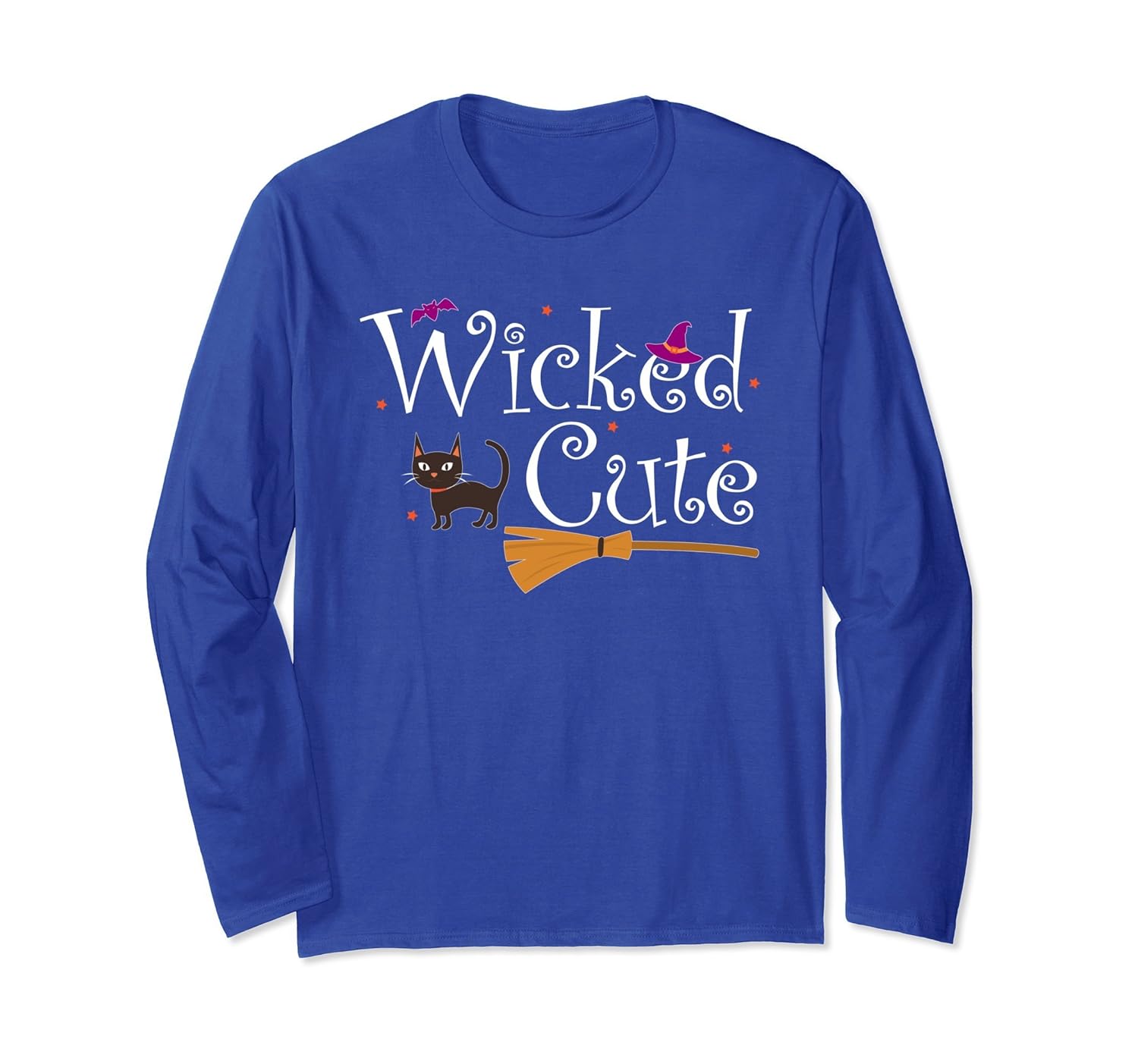 WICKED CUTE Funny Halloween Shirt Cute Cat Witch Broom-ANZ