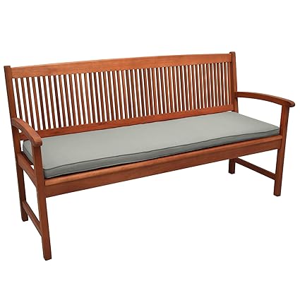 Beautissu Loft BK Bankauflage Auflage für Gartenbank Sitzkissen 100x48x5 cm Hellgrau Polsterauflage mit Oeko-Tex weitere Farb