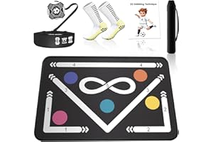 2F22E Soccer Training Mat with Silent Shock Absorption and Non-Slip Base for Footwork Training and Ball Mastery(Belt Version)