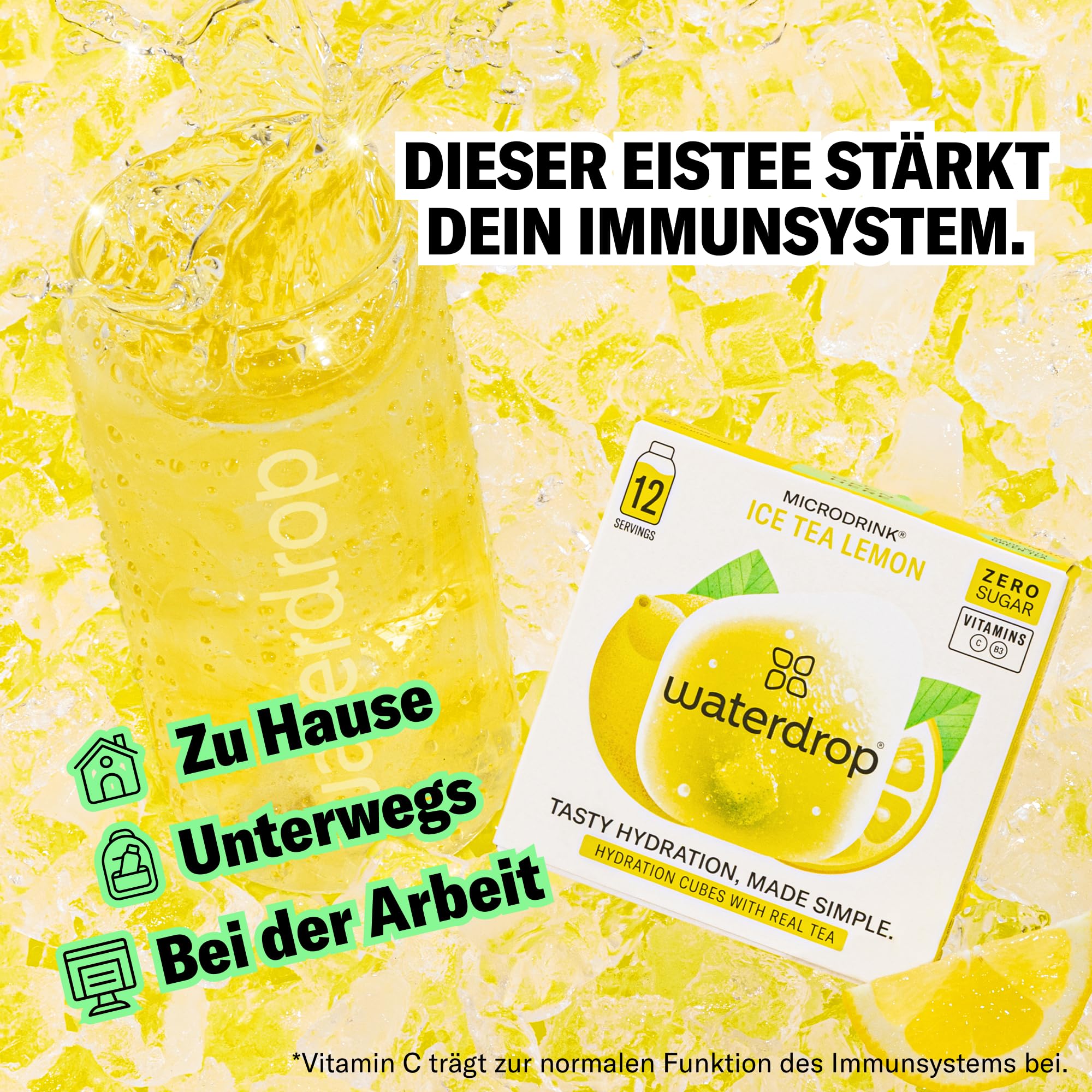 waterdrop® Eistee Mix - 36 Drops Pfirsich, Zitrone & Himbeere - zuckerfreier Durstlöscher & Alternative zu Sirup und Getränkepulver - Ice Tea mit Vitaminen & Schwarzem Tee für Wasser mit Geschmack 4
