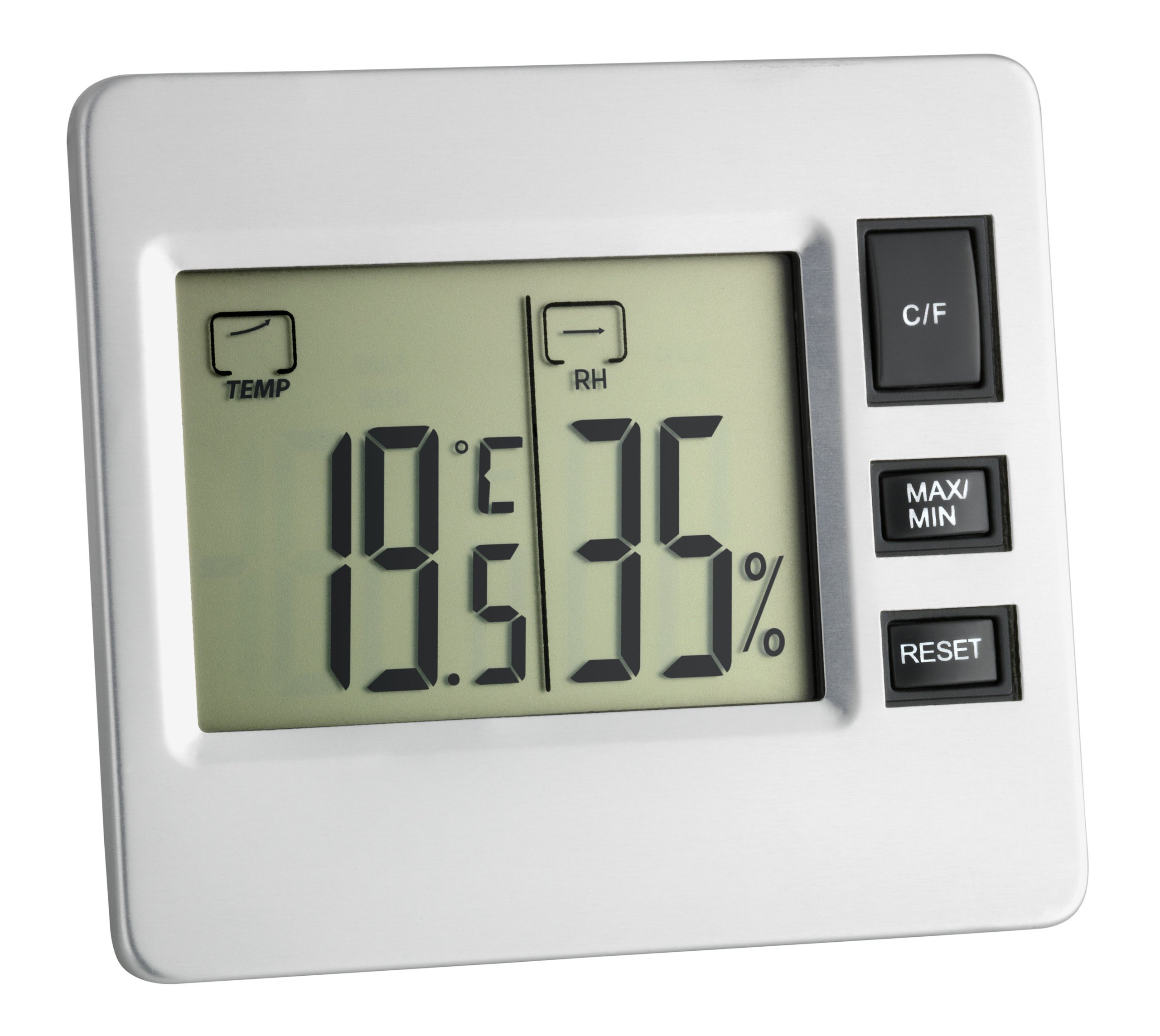 TFA 30.5028 Digital Thermo-Hygrometer - Aluminium Finish