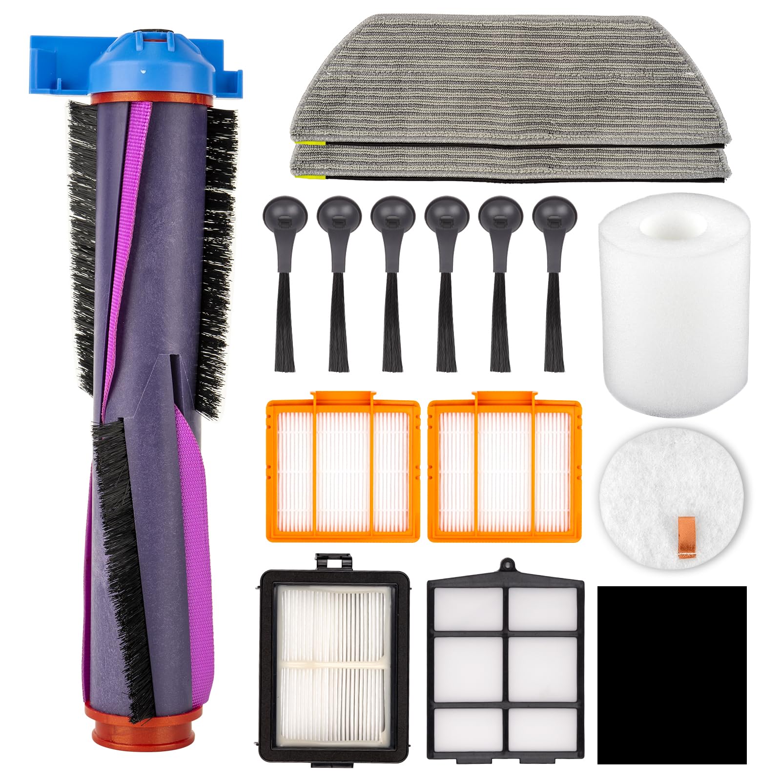 Photo 1 of (15 Pack) Replacement Parts for Shark AV2800ZE RV2820YE RV2820ZE AV2820S AV2820XEUS AV2820AE AV282BVEUS RV2800AE RV2800S RV2800XTUS RV2800AECA Robot Vacuum, Roller Brush, Filter, Side Brush, Mop Pad