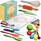 Kids Cooking Kit Real - 19 Pieces Real Kids Baking Set for Girls and Boys