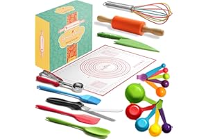CULINARY COUTURE Young Chefs Cooking and Baking Set for Kids – 19 Pieces Real Baking Set – Giftable Sets for Girls and Boys – Stocking Stuffers for Kids Cooking Sets Real 8-12 Years