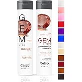 Celeb Luxury Intense Color Depositing Colorwash Shampoo + BondFix Rebuilder, Vegan Hair Dye, Sustainably Sourced Plant Based, Semi Permanent Hair Color, Viral and Gem Lites Duos