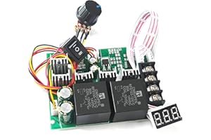 NEWNEWLIU PWM DC Motor Speed Controller,12V/24V/36V/48V/40A LED Display Stepless Speed Controller with Forward-Brake-Reverse Switch & Adjustable Potentiometer for Brushed Motors