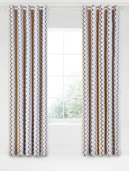 Scion Kukkia Lined Curtains Cotton Ink Charcoal 229 X 167 X