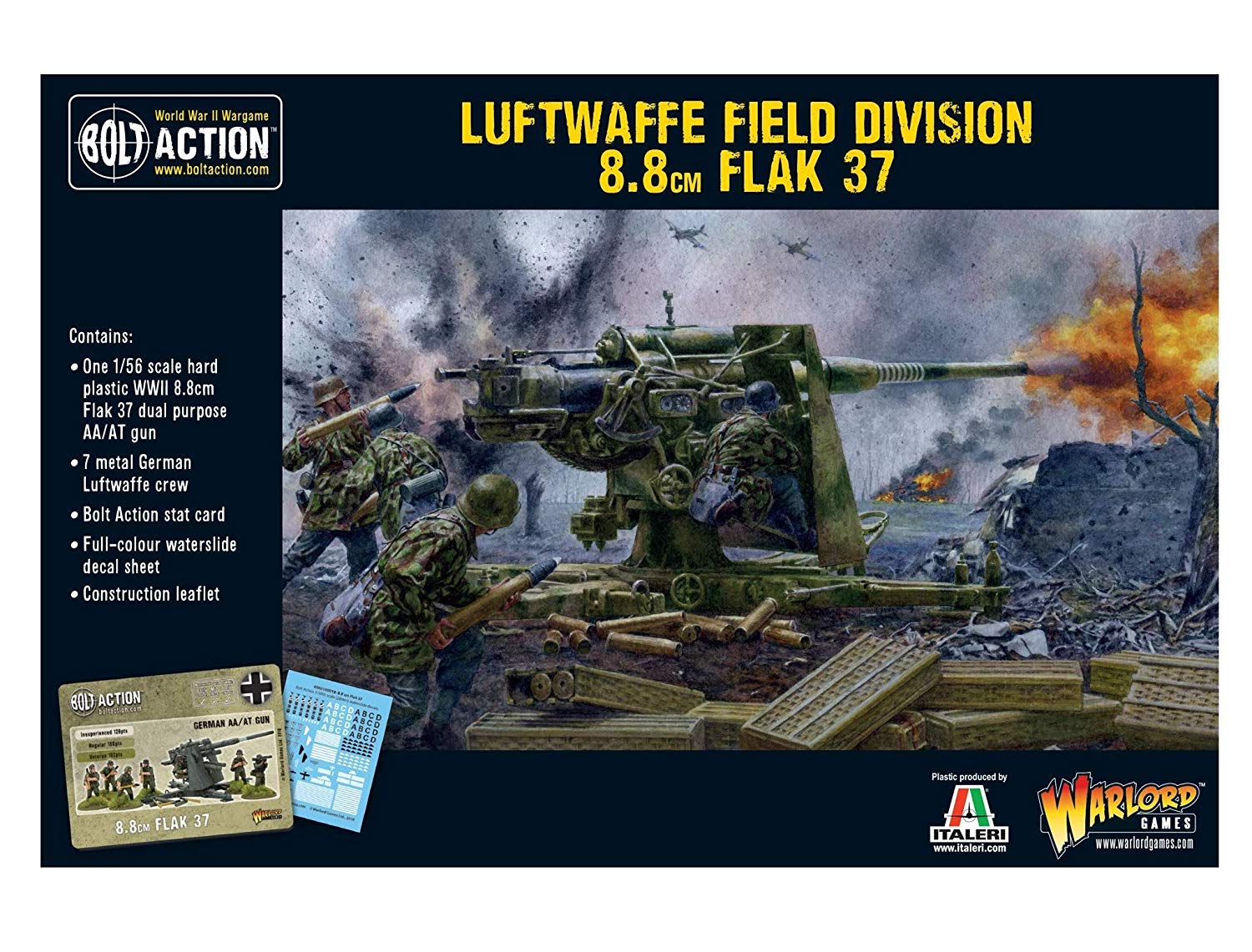 WAR-402012036 - Warlord Games - Bolt Action - 7x 28mm Miniatures - WW2 German Luftwaffe Field Division Flak 37