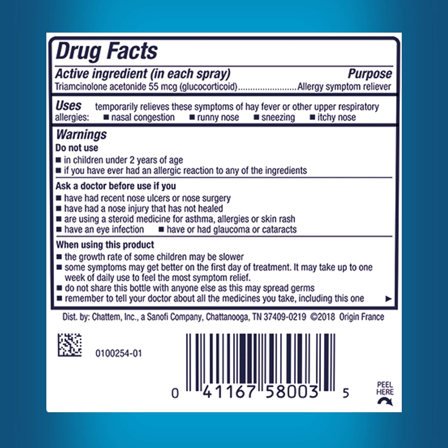 Nasacort Children's Allergy 24HR Nasal Spray, Non-Drowsy & Alcohol-Free, 60 Sprays, 0.37 fl. oz.: Health & Personal Care