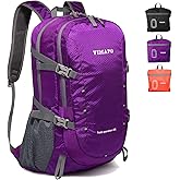 vimapo Packable Lightweight Backpack 40L, Ripstop Nylon Foldable Traveling Daypack, Collapsible Hiking Backpack For Outdoor(Purple)
