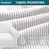Granbest High Stretch 3 Seater Sofa Cover Creamy White Jacquard Spandex Non Slip view 4