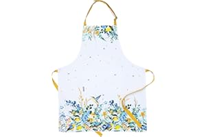 AMOUR INFINI Aprons for Women Adjustable Strap with Waist Ties Apron for Baking, Cooking, Gardening Aprons with Pocket Spring Apron (Wild Meadows- 27.5 x 33 Inches)