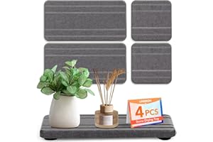 LINSIRON 4PCS Stone Drying Tray,Water Absorbing Stone Tray for Sink,Countertop Fast Drying Counter Trays, Kitchen Sponge Hand Soap Holder,6.3x3.2 Inch and 3.2x3.2 Inch Grey