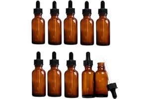 10 Pack Amber Glass Bottles with Glass Eye Droppers, 0.67oz (20ml) Brown Glass Dropper Bottle,Empty Glass Bottle,for Essentia