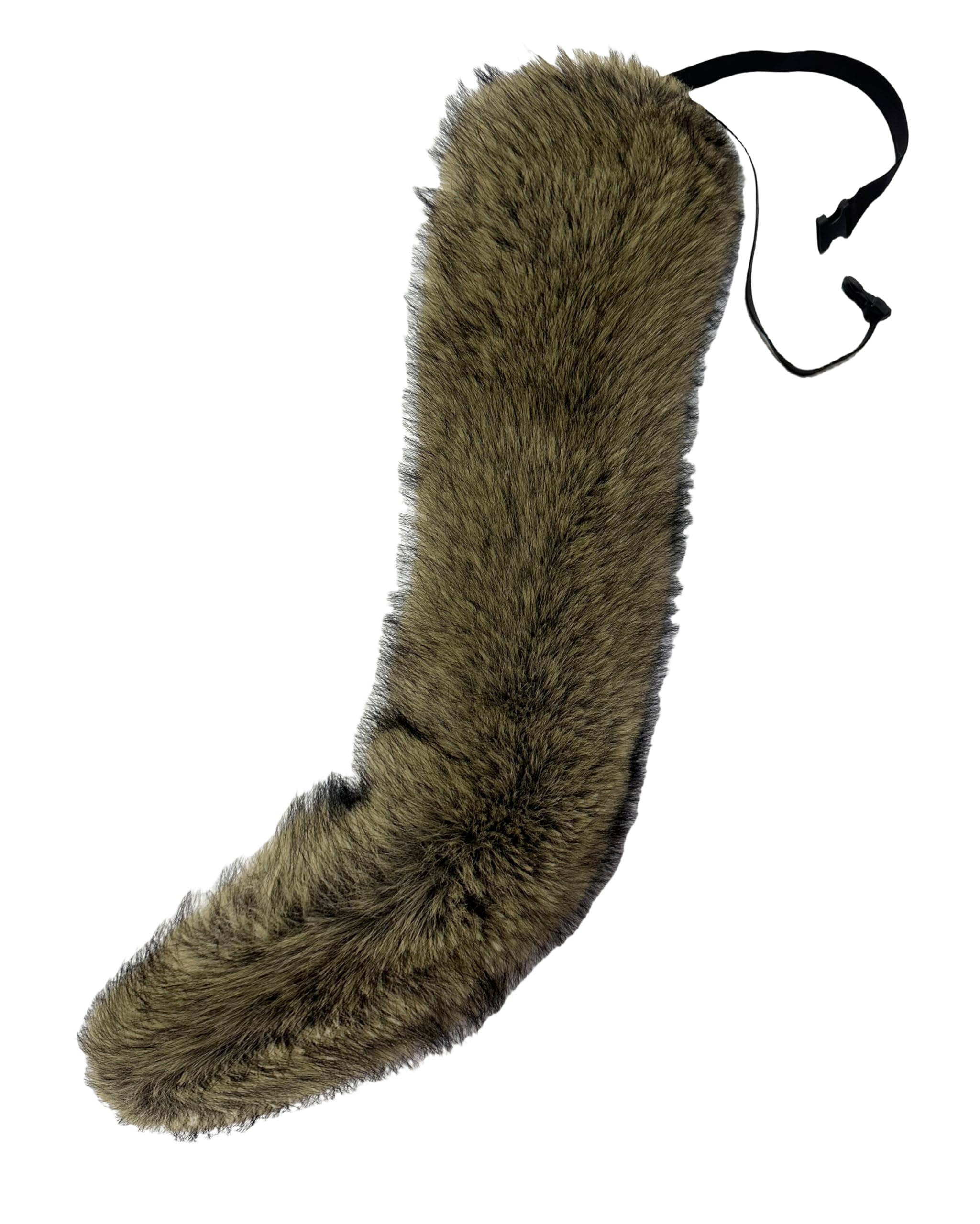 Lina & Lily Adults Faux Fur Fox Wolf Animal Tail Costume Fancy Dress Accessories for Cosplay Halloween Christmas Party (Camel & Black Mix) โ image 1