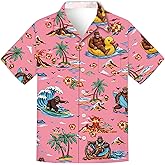 Kosgraiy Men Mardi Gras Shirt,Funny Mardi Gras Hawaiian Button Up Shirt,St.Patricks Day Holiday Shirts