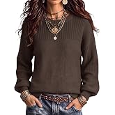 Zeagoo Sweaters for Women Cotton Loose Fit Chunky Knit Casual Fall Outfits | Oversized Crewneck Winter Pullover Sweaters Jumper Tops, Womens Long Sleeve Tops,Winter Clothing, Business Casual Outfits