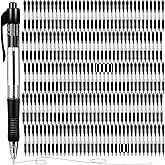 Fainne 200 Pack Retractable Ballpoint Pen 1.0 mm Medium Point Refillable Smooth Click Writing Pens With Grip for Work Journal Writing Office School Supplies(Black Ink)